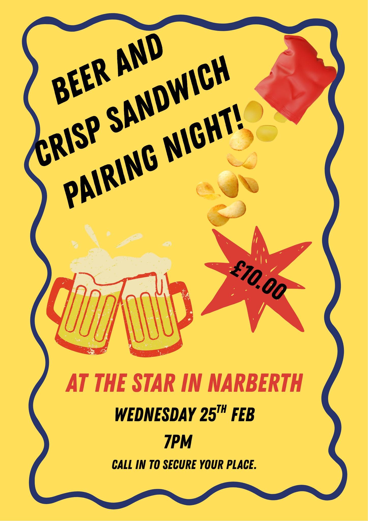 Beer and Crisp Sandwich Pairing Night event poster